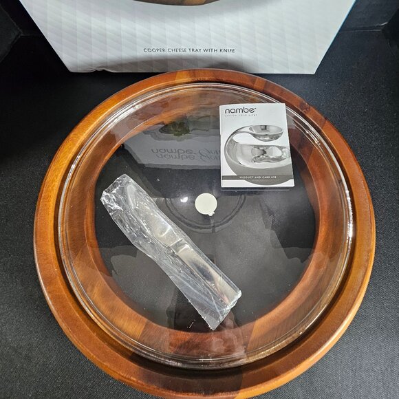Modern Nambe Cooper Cheese Tray With Knife NIB Holiday Entertaining Servingware - Picture 4 of 14